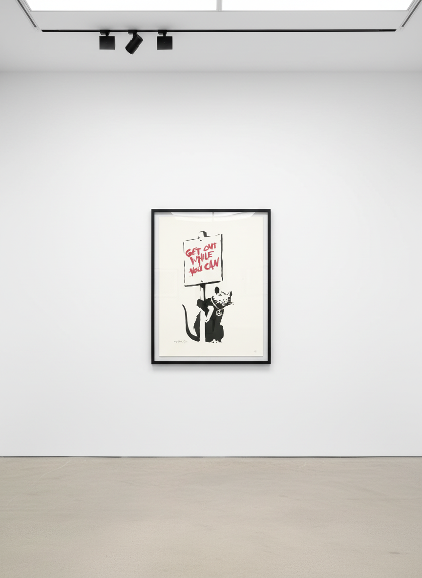 Banksy - Get Out While You Can (Signed), 2004, Screen print
