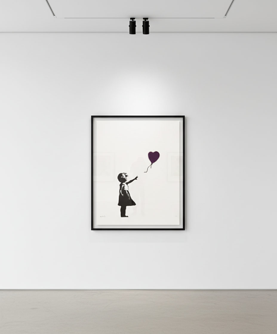Banksy - Girl With Balloon Purple, 2003, Screen print