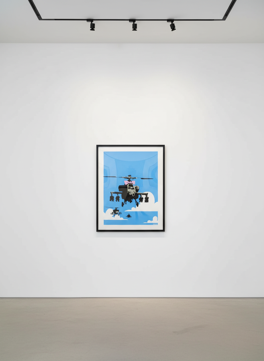 Banksy - Happy Choppers (Unsigned), 2003, Screen print
Unsigned