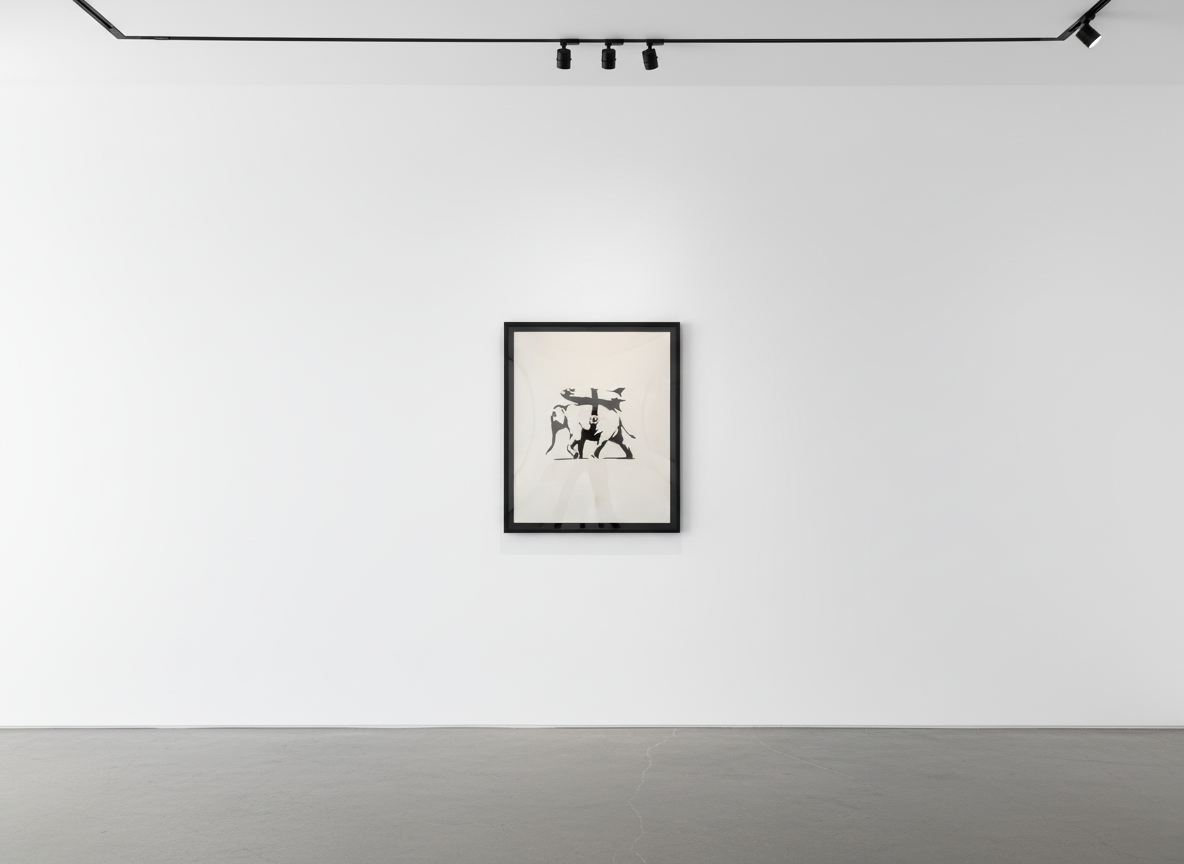 Banksy - Heavy Weaponry (Silver Edition), 2004, Spray paint on canvas