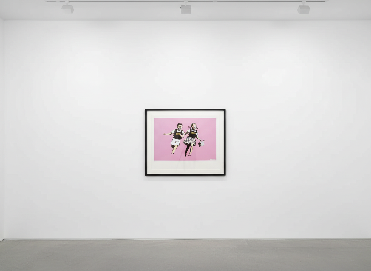 Banksy - Jack and Jill (Police Kids) (AP Pink) (Signed), 2005, Screen print