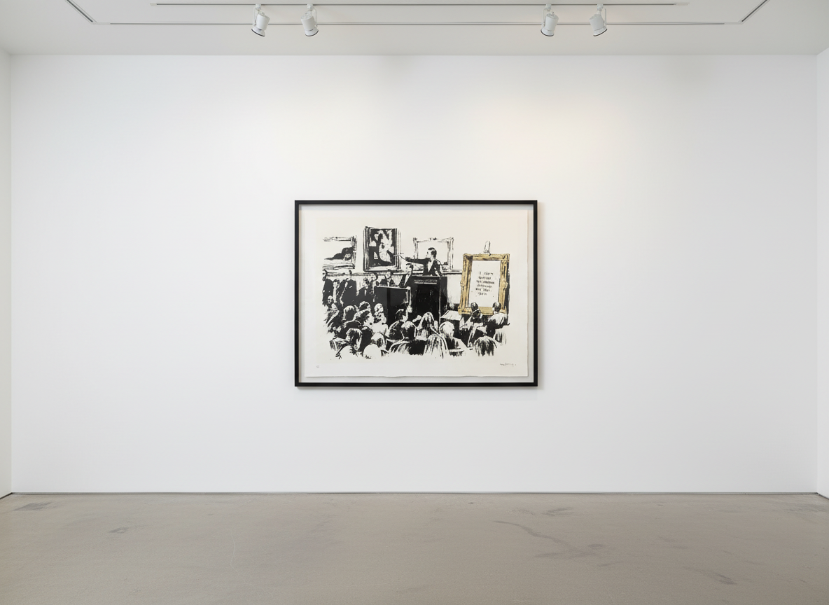 Banksy - Morons (LA Edition White) (Signed), 2007, Screen print