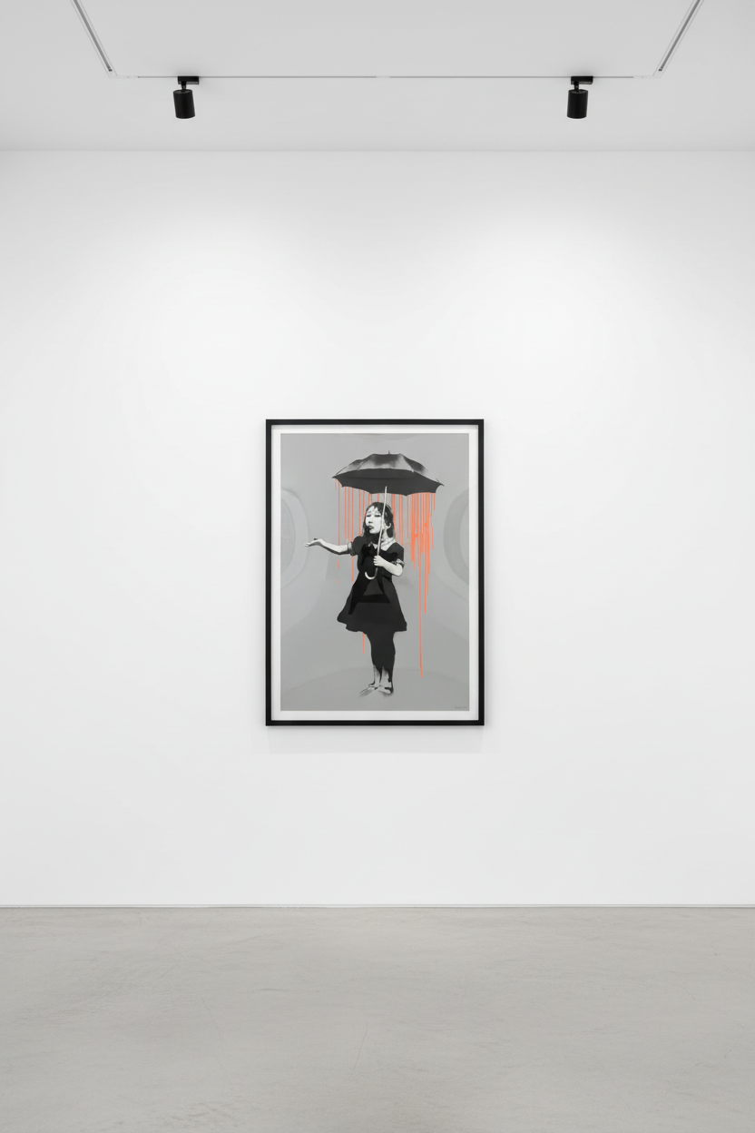 Banksy - NOLA Dark Orange To Orange Rain, 2008, Screen print