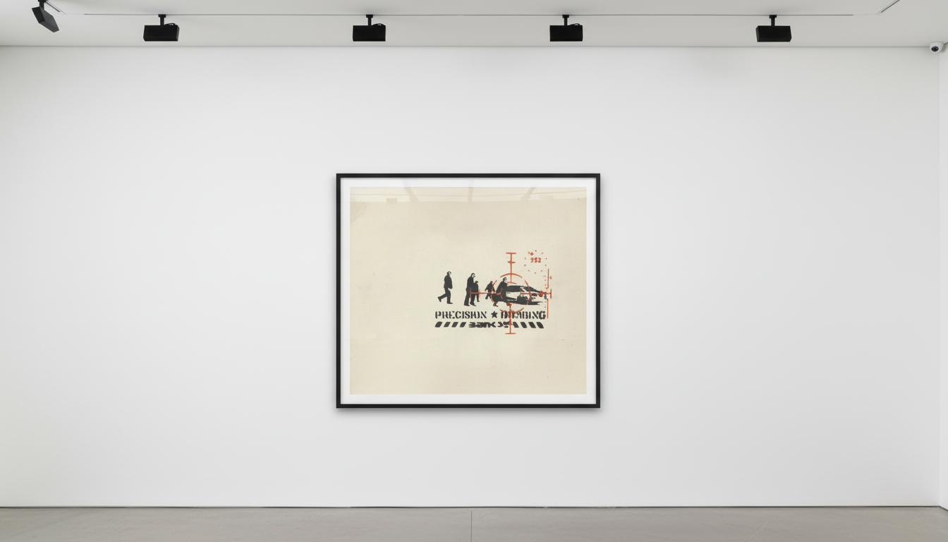 Banksy - Precision Bombing, 2000, Spray paint on canvas