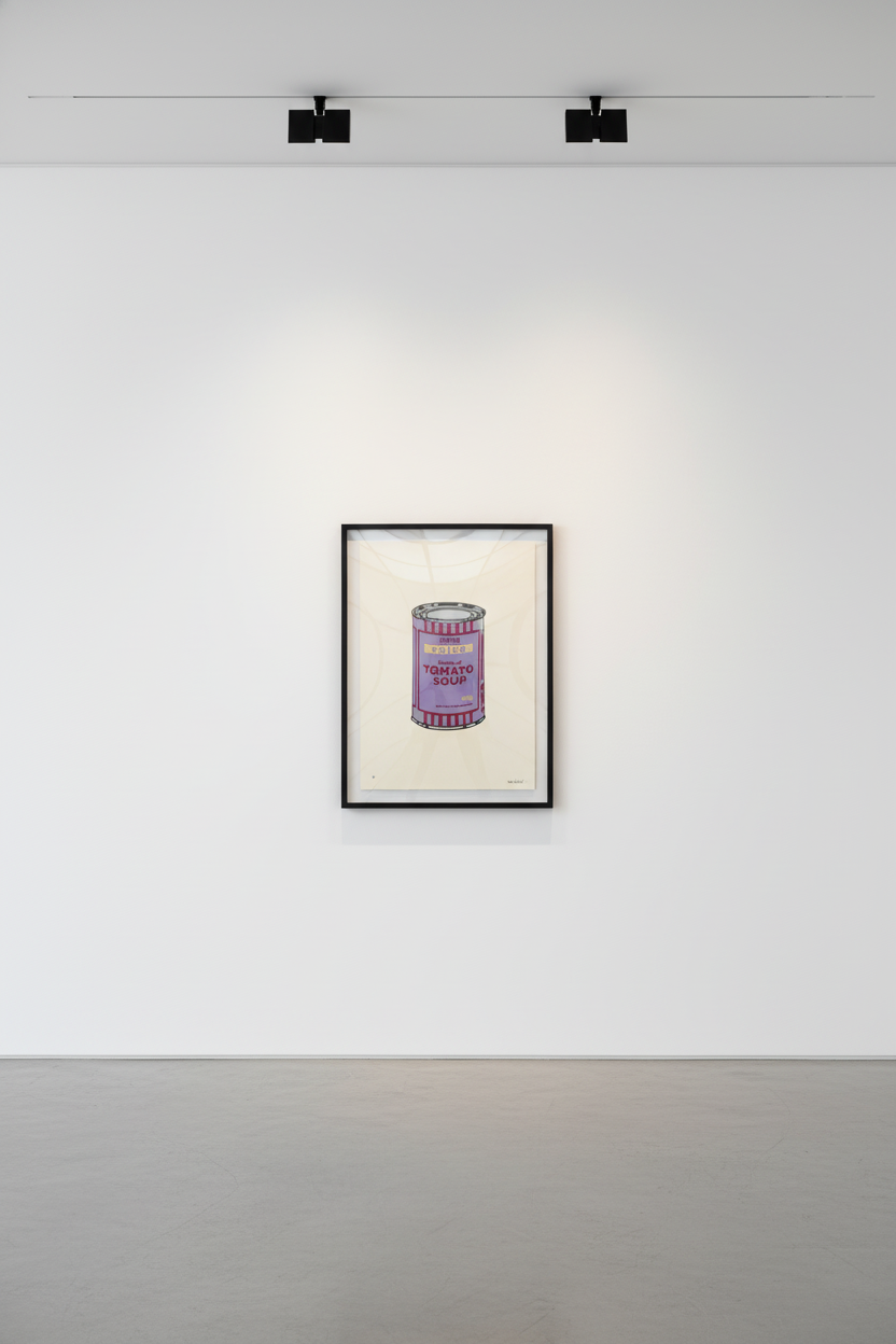Banksy - Soup Can (Violet, Cherry, Beige) (Signed), 2005, Screen print