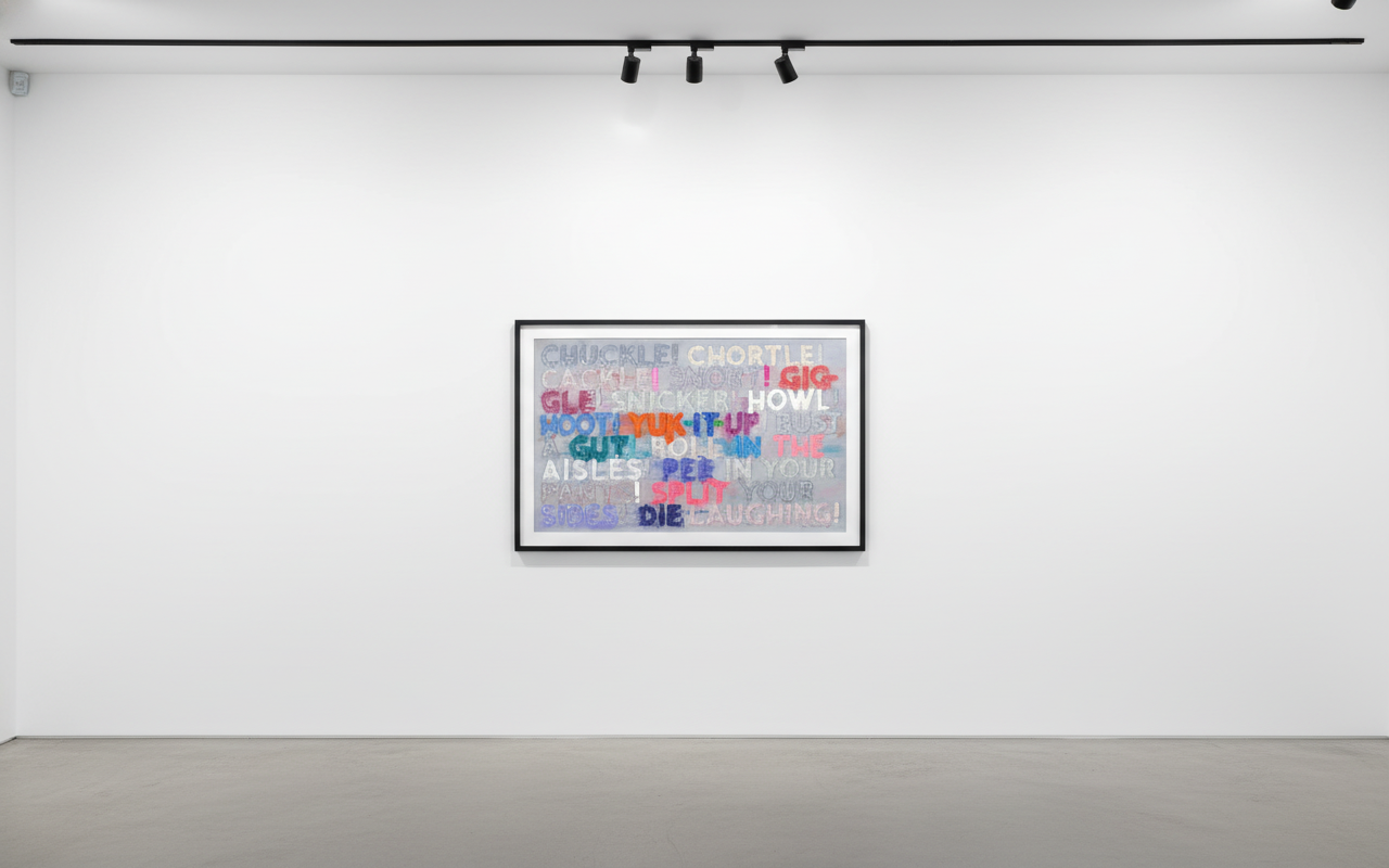Mel Bochner - Chuckle, 2023, Monoprint in oil with collage, engraving and embossment on handmade paper