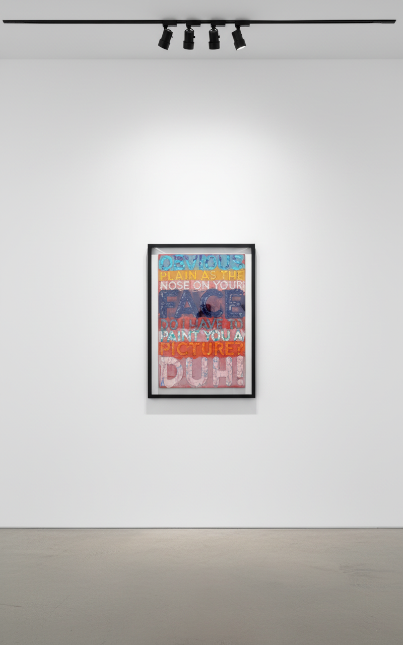 Mel Bochner - Obvious, 2022, Oil on velvet