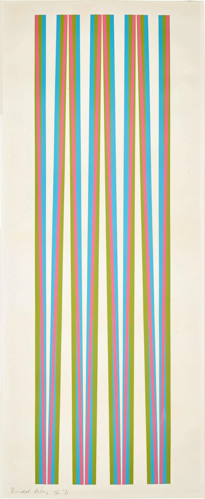 Bridget Riley - Elongated Triangles 5, 1971, Screenprint