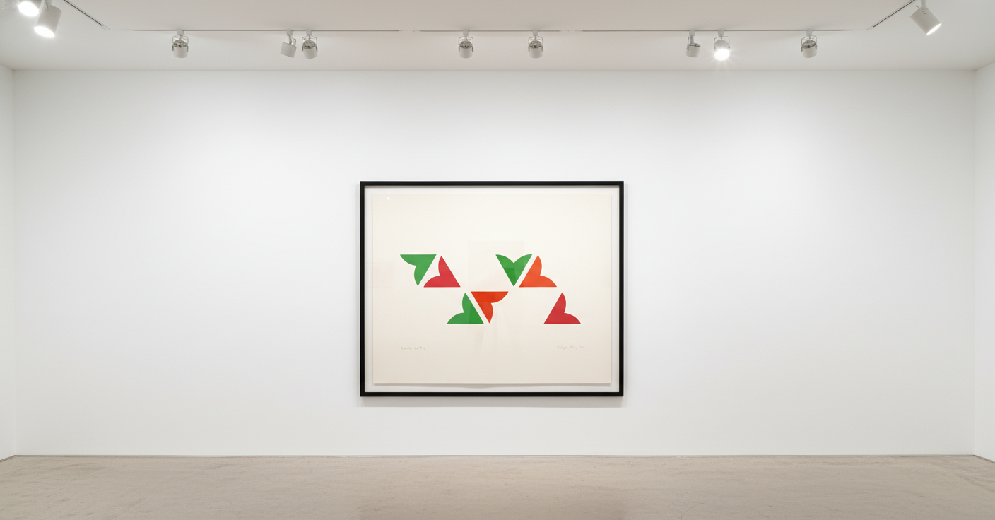 Bridget Riley - Opening Up, 2024, Screen print in three colours plus white under print on Somerset Tub sized Satin Radiant...