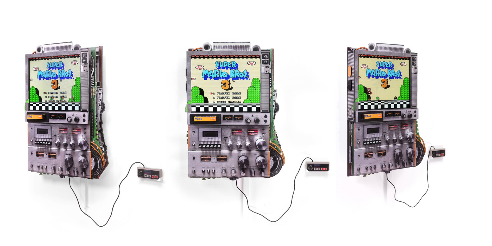 Connor Gottfried - Electronic Waste, 2025, Aluminum composite panelling,19” IPS screen, Raspberry Pi, NES emulator, Super ...