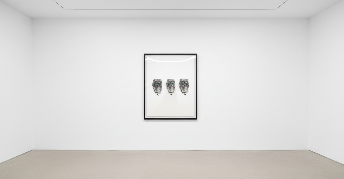 Connor Gottfried - Feathers and Wax, 2025, Aluminum composite panelling, three 8” IPS screens, Raspberry Pi, NES emulator,...