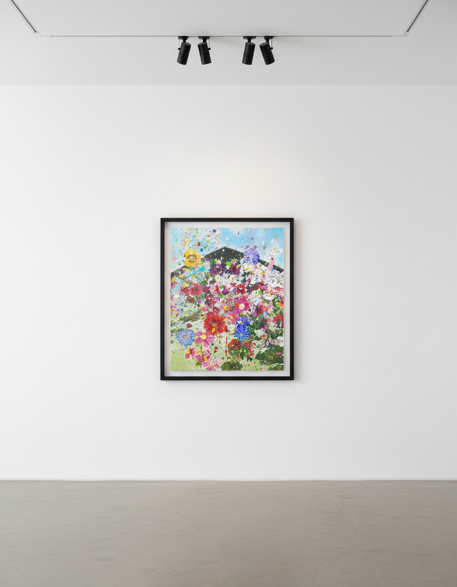 Damien Hirst - H14-2 Happiness, 2024, Laminated Giclée print on aluminium composite panel