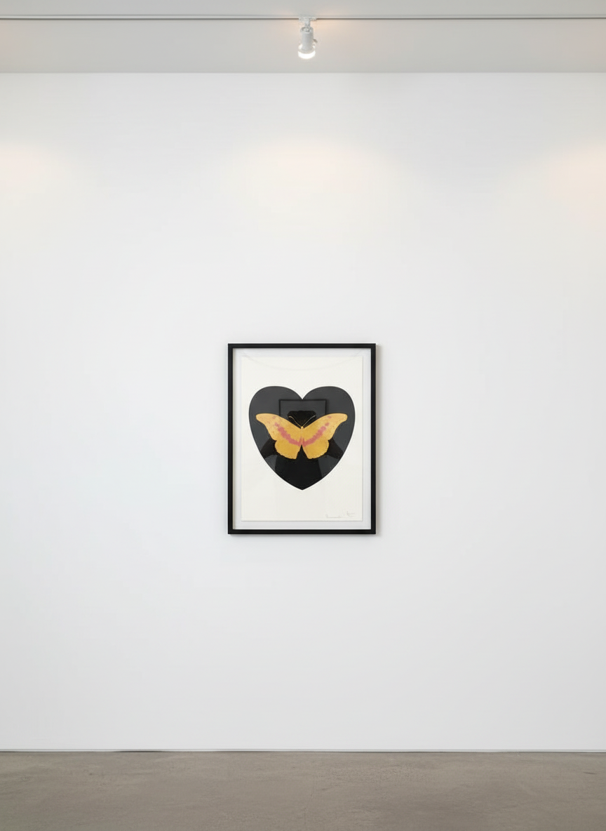 Damien Hirst - I Love You (Black, Cool Gold, Loganberry), 2015, Silkscreen and 2 colour foil block on Somerset Satin 410gsm