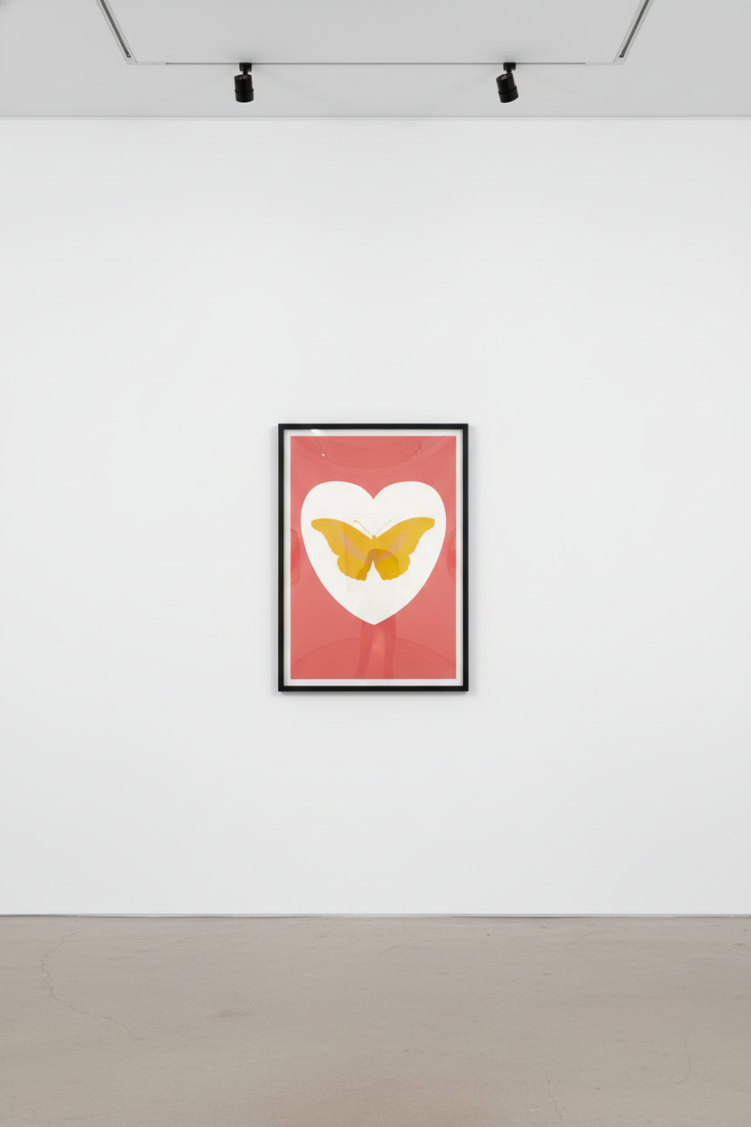 Damien Hirst - I Love You (White, Coral, Oriental Gold, Cool Gold), 2015, Silkscreen and 2 colour foil block on Somerset S...