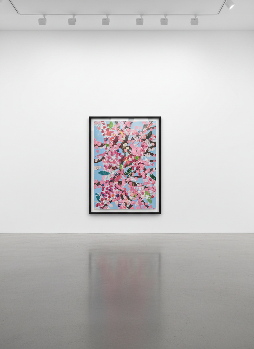 Damien Hirst - Majestic Blossom PB262, 2021, Oil on card, mounted on birch ply frames, with canvas webbing around the edges
