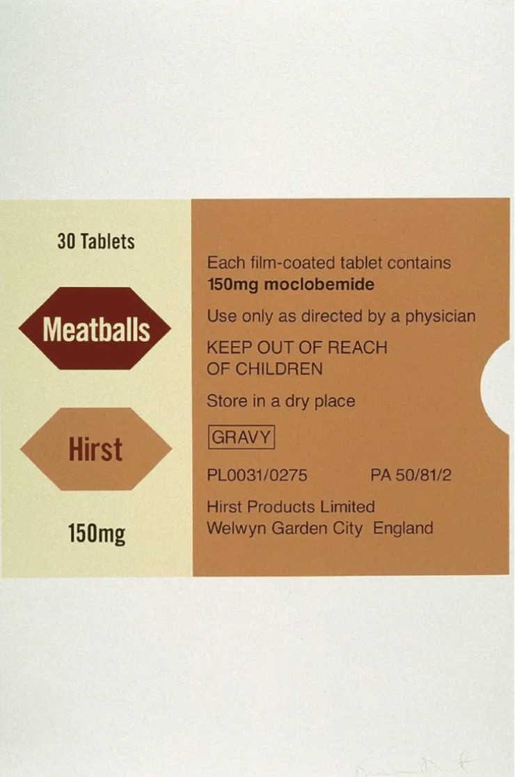 Damien Hirst - Meatballs (from The Last Supper), 1999, Screen print