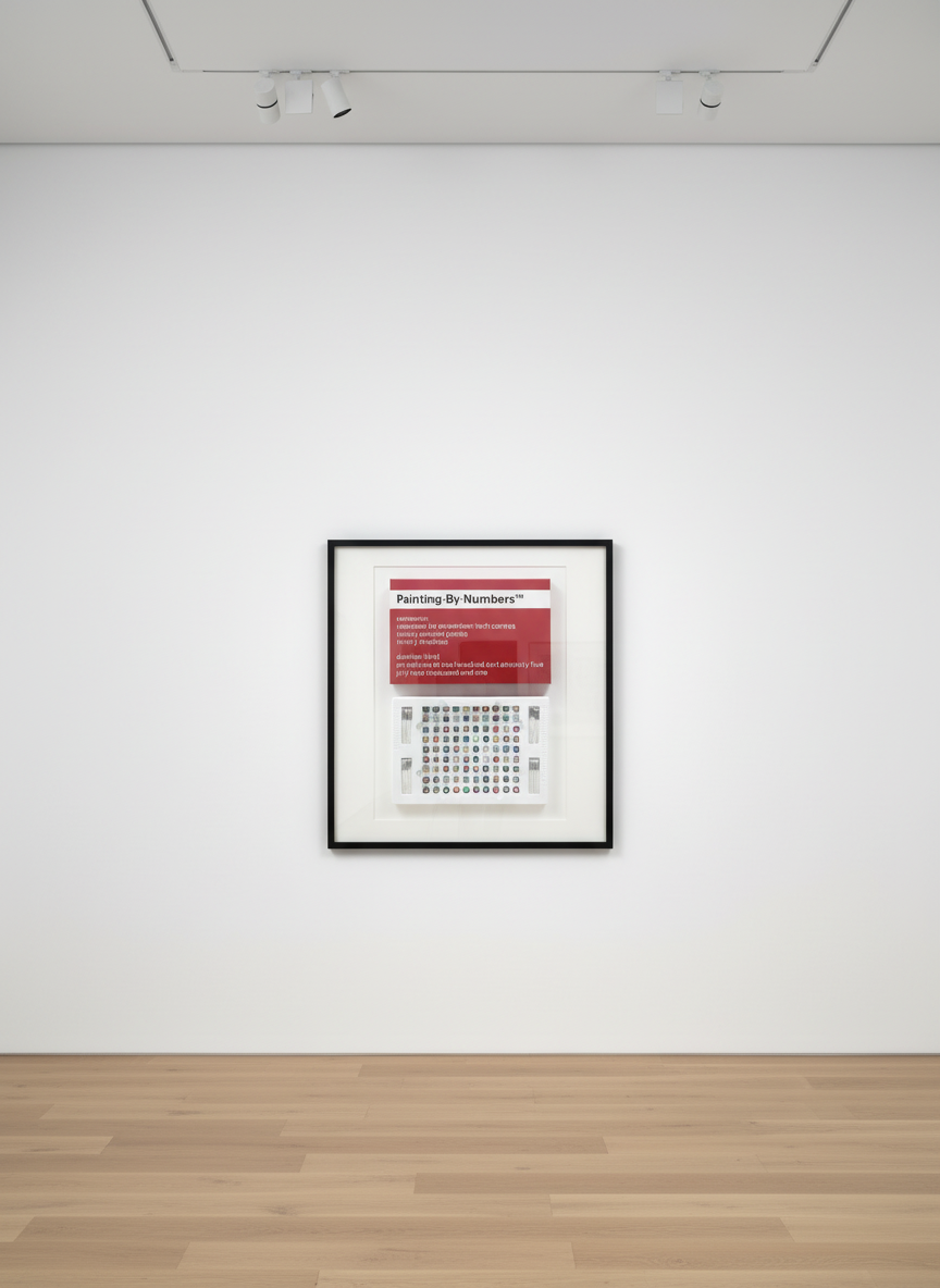 Damien Hirst - Painting by Numbers (red), 2001, Mixed media - framed in acrylic box