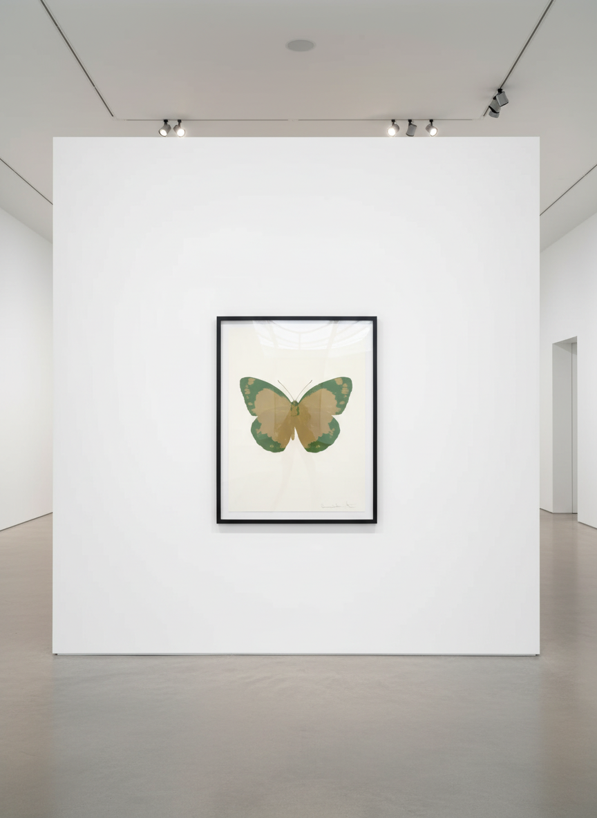 Damien Hirst - Souls II (Cool Gold , Leaf Green), 2010, Two color foil block print