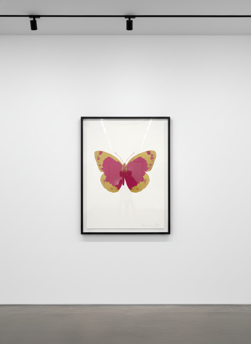 Damien Hirst - Souls II (Fuchsia Pink/Oriental Gold/ Blind Impression), 2010, Two color foil block print