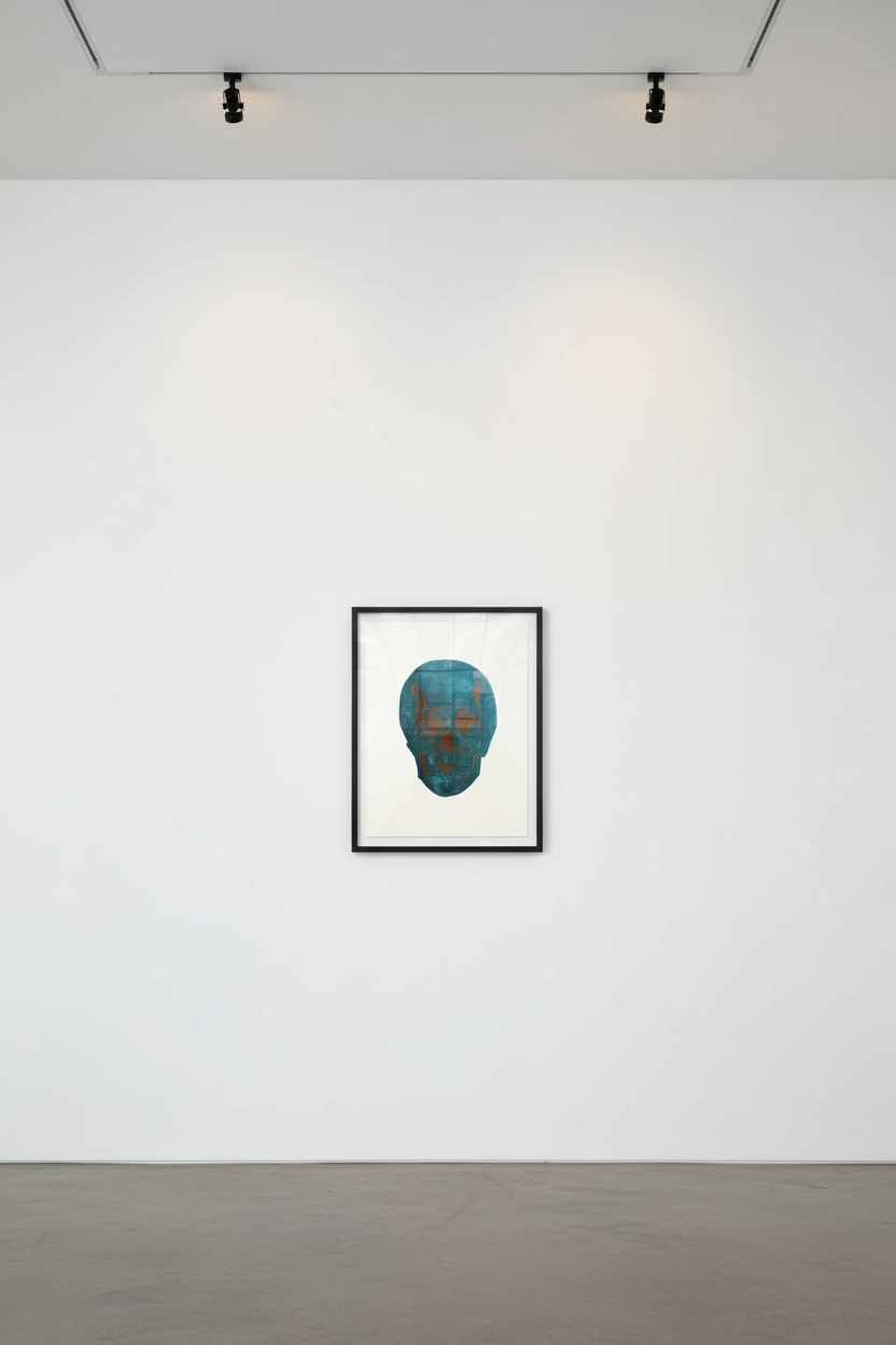 Damien Hirst - The Dead (Turquoise/Panama Copper Skull), 2009, Two colour foil blocks on arches paper
