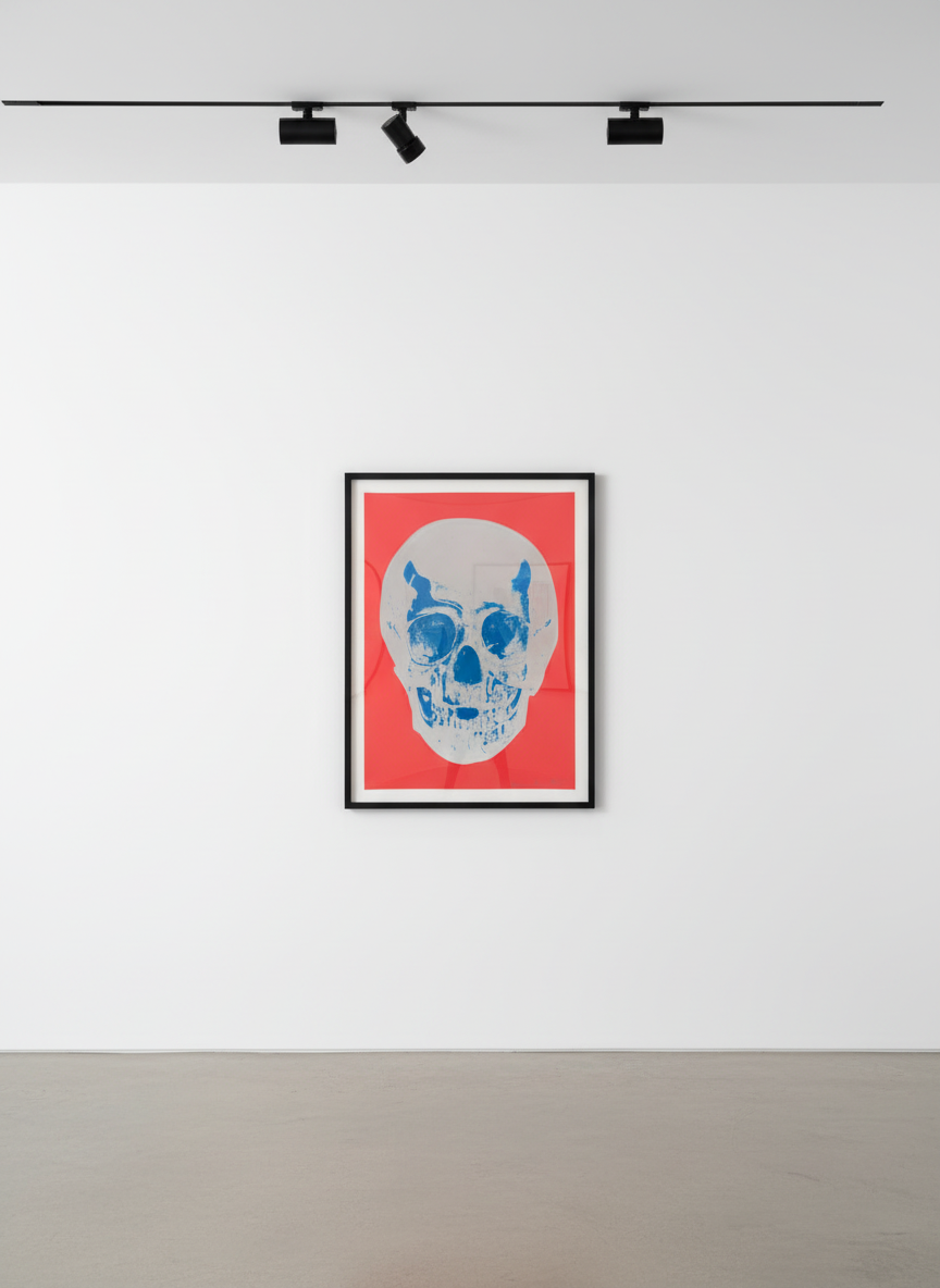 Damien Hirst - Till Death Do Us Part (Coral red/silver gloss/ true blue), 2012, Silkscreen