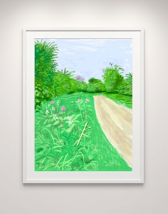 David Hockney - 26th April, The Arrival of Spring in Woldgate, East Yorkshire, 2011, iPad Drawing on printed paper