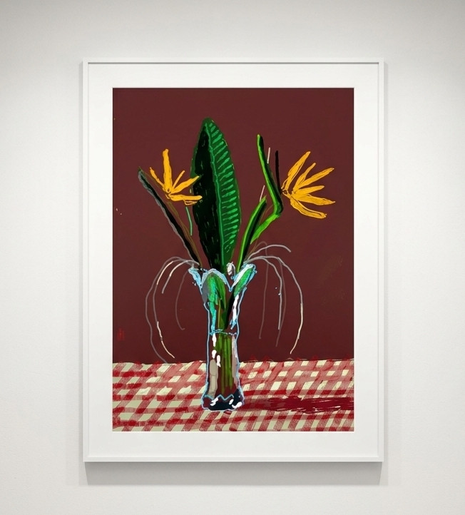 David Hockney - 26th March, Exotic Flowers, 2021, iPad painting printed on paper