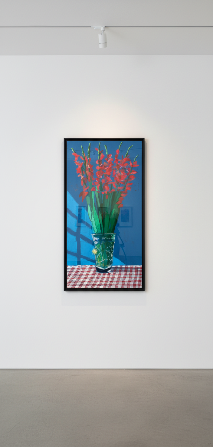 David Hockney - 27th July, Some Gladioli, 2021, iPad painting printed on paper