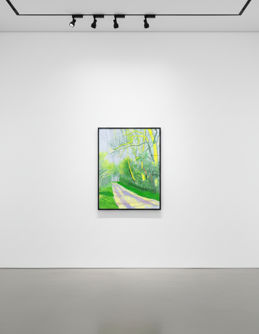 David Hockney - April 12th No. 2, The Arrival of Spring in Woldgate, East Yorkshire, 2011, iPad Drawing printed on paper