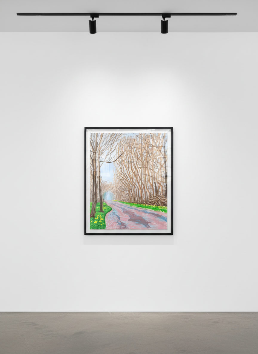 David Hockney - April 1st, The Arrival of Spring in Woldgate, East Yorkshire, 2011, iPad Drawing printed on paper