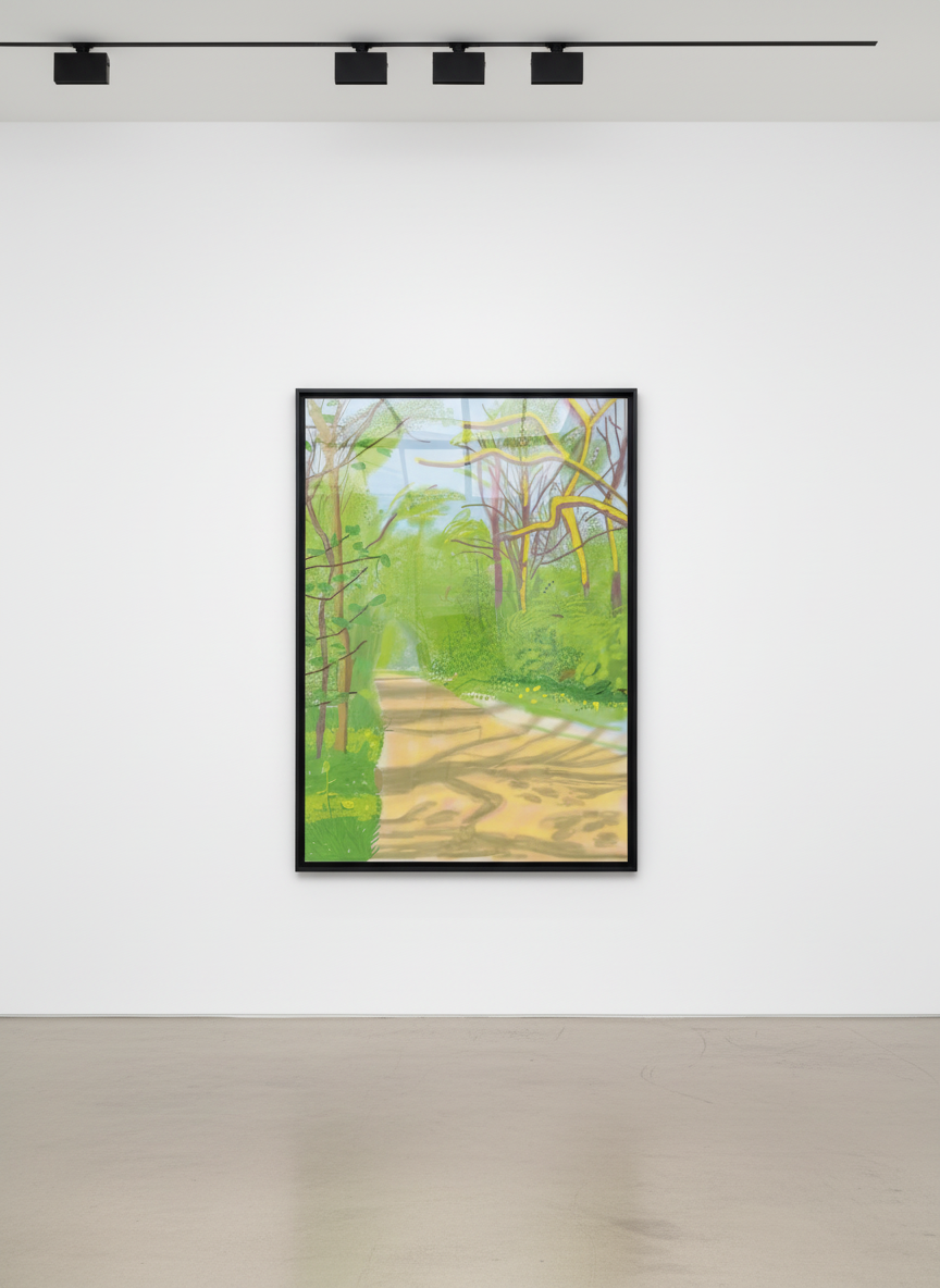 David Hockney - April 25th, The Arrival of Spring in Woldgate, East Yorkshire, 2011, iPad Drawing printed on paper