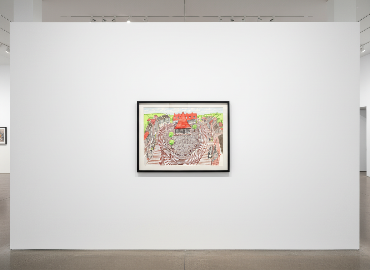 David Hockney - Beuvron-en-Auge Panorama, 2019, Inkjet print on paper