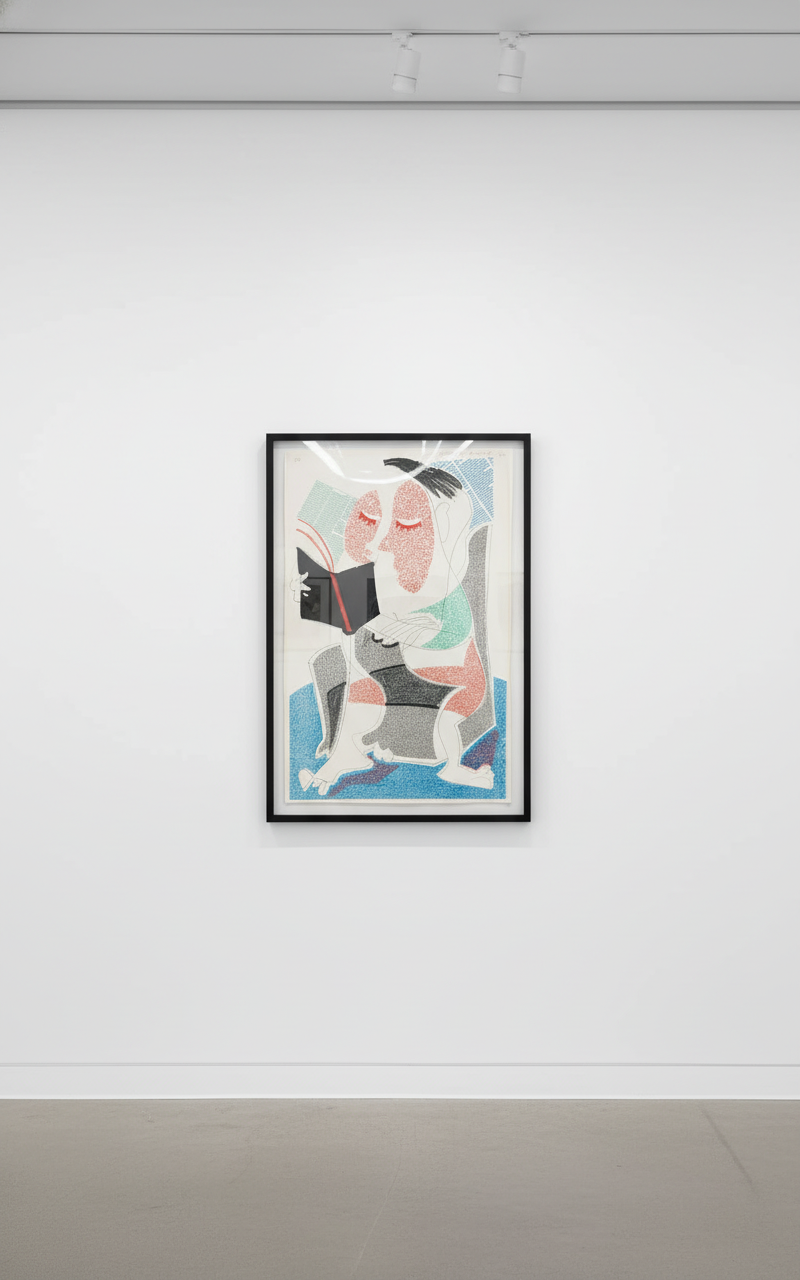 David Hockney - Man Reading Stendhal, 1986, Home Made Print