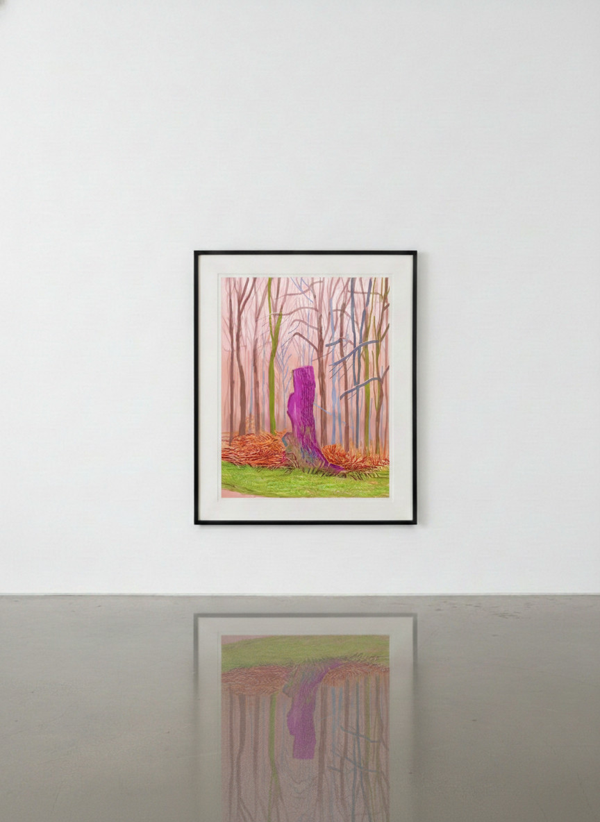 David Hockney - March 15th, The Arrival of Spring in Woldgate, East Yorkshire, 2011, iPad Drawing printed on paper