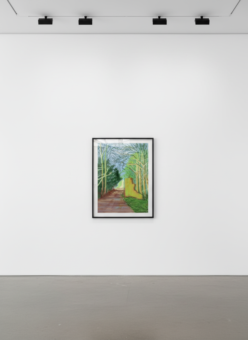 David Hockney - March 19th, The Arrival of Spring in Woldgate, East Yorkshire, 2011, iPad Drawing printed on paper