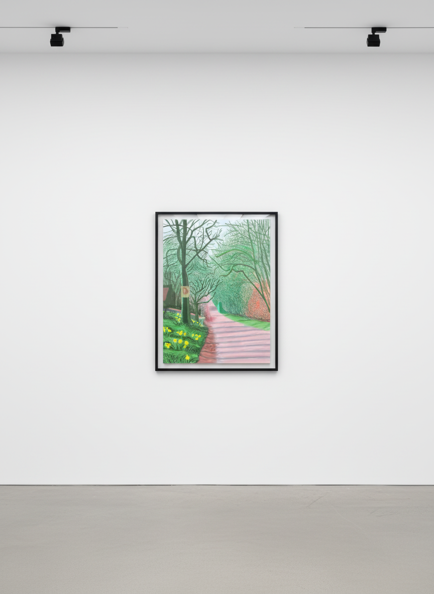 David Hockney - March 25th, The Arrival of Spring in Woldgate, East Yorkshire, 2011, iPad Drawing printed on paper