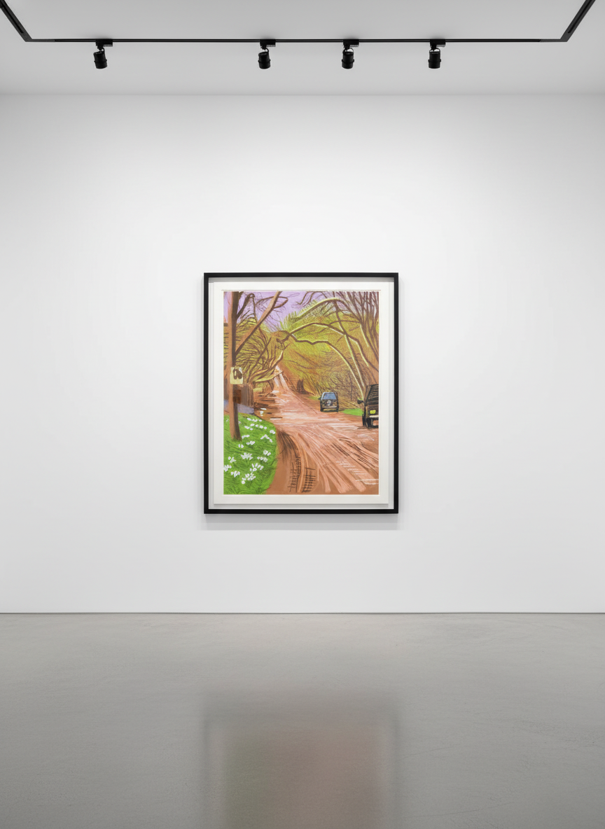 David Hockney - March 5th, The Arrival of Spring in Woldgate, East Yorkshire, 2011, iPad Drawing printed on paper