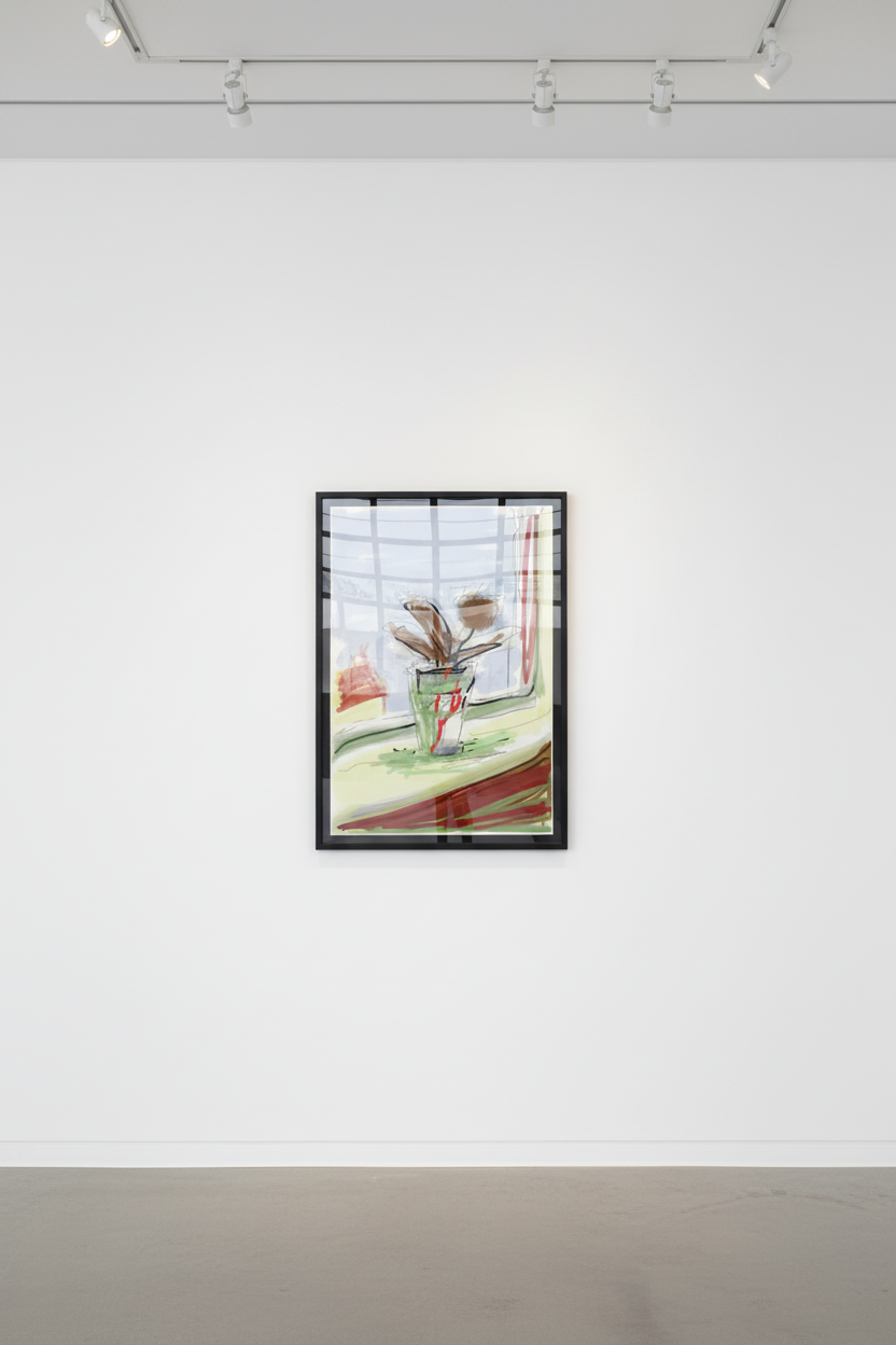 David Hockney - My Bedroom Window, 2009, iPhone Drawing