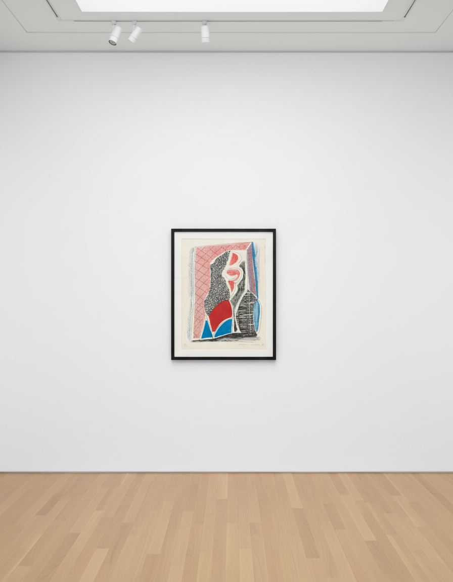 David Hockney - Red, Blue and Wicker, 1986, Home Made Print