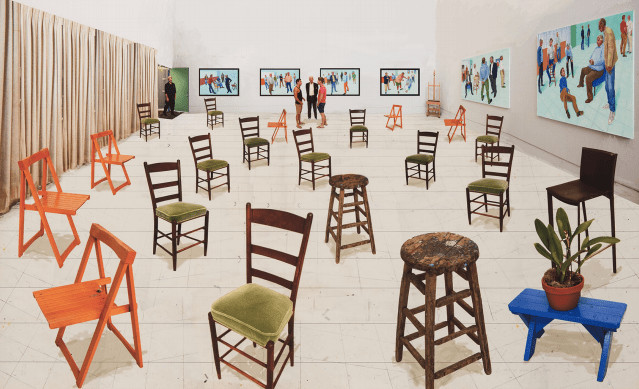 David Hockney - Sparer Chairs, 2014, Photographic drawing