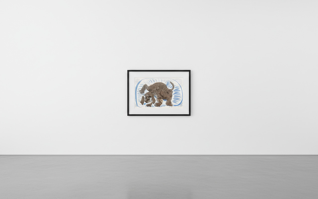 David Hockney - Stanley In a Basket, 1986, Home Made Print