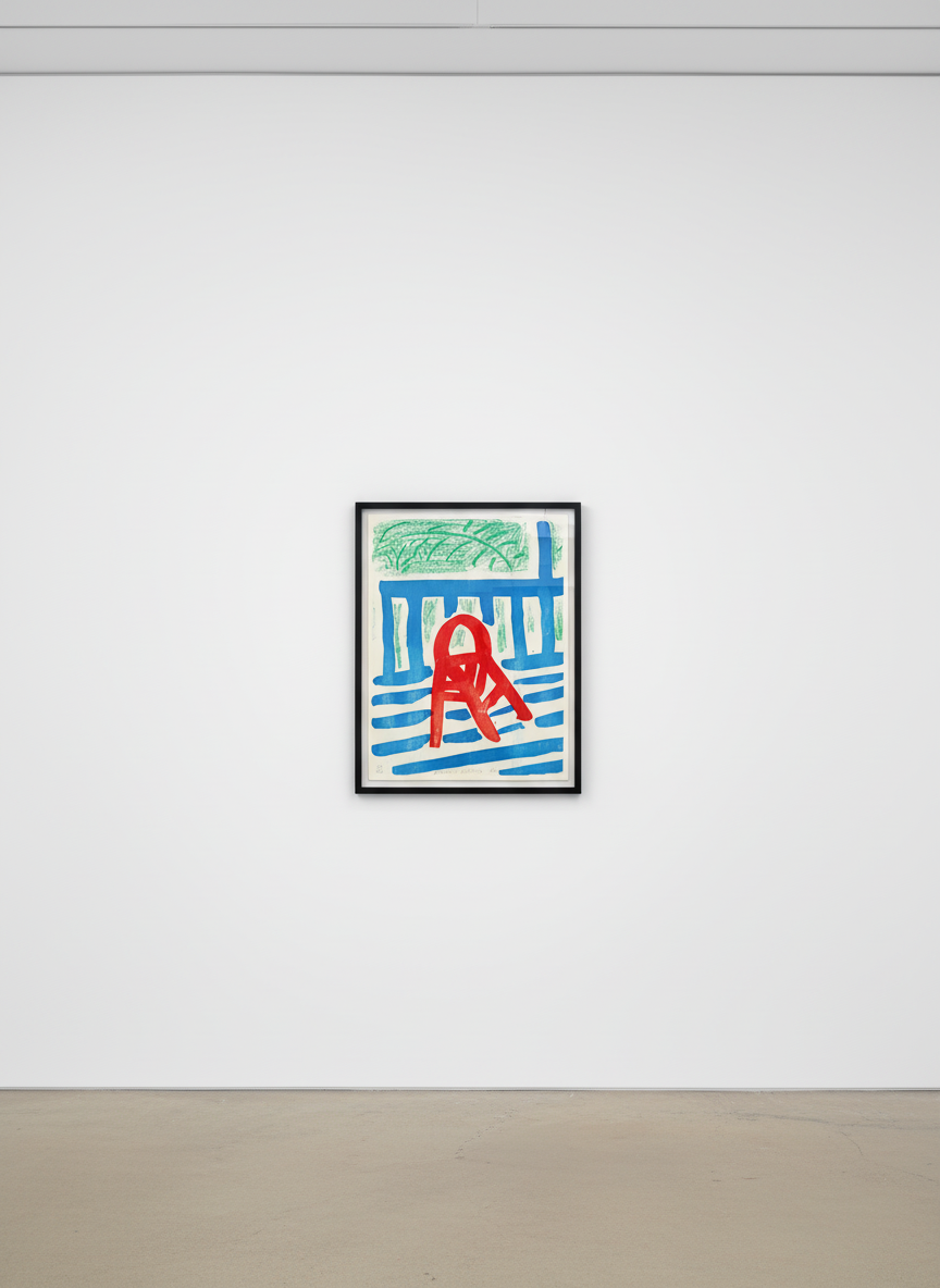 David Hockney - The Red Chair, 1986, Home Made Print