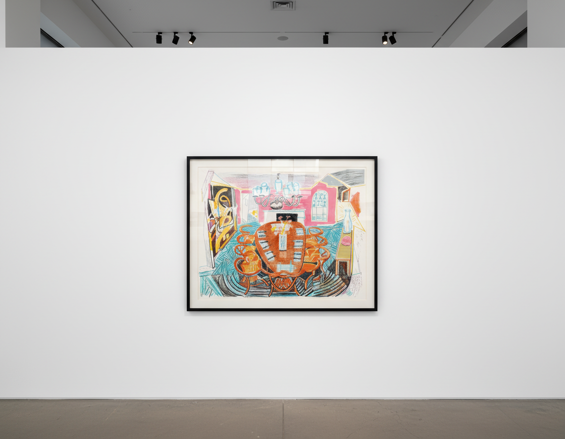 David Hockney - Tyler Dining Room, 1984, Lithograph