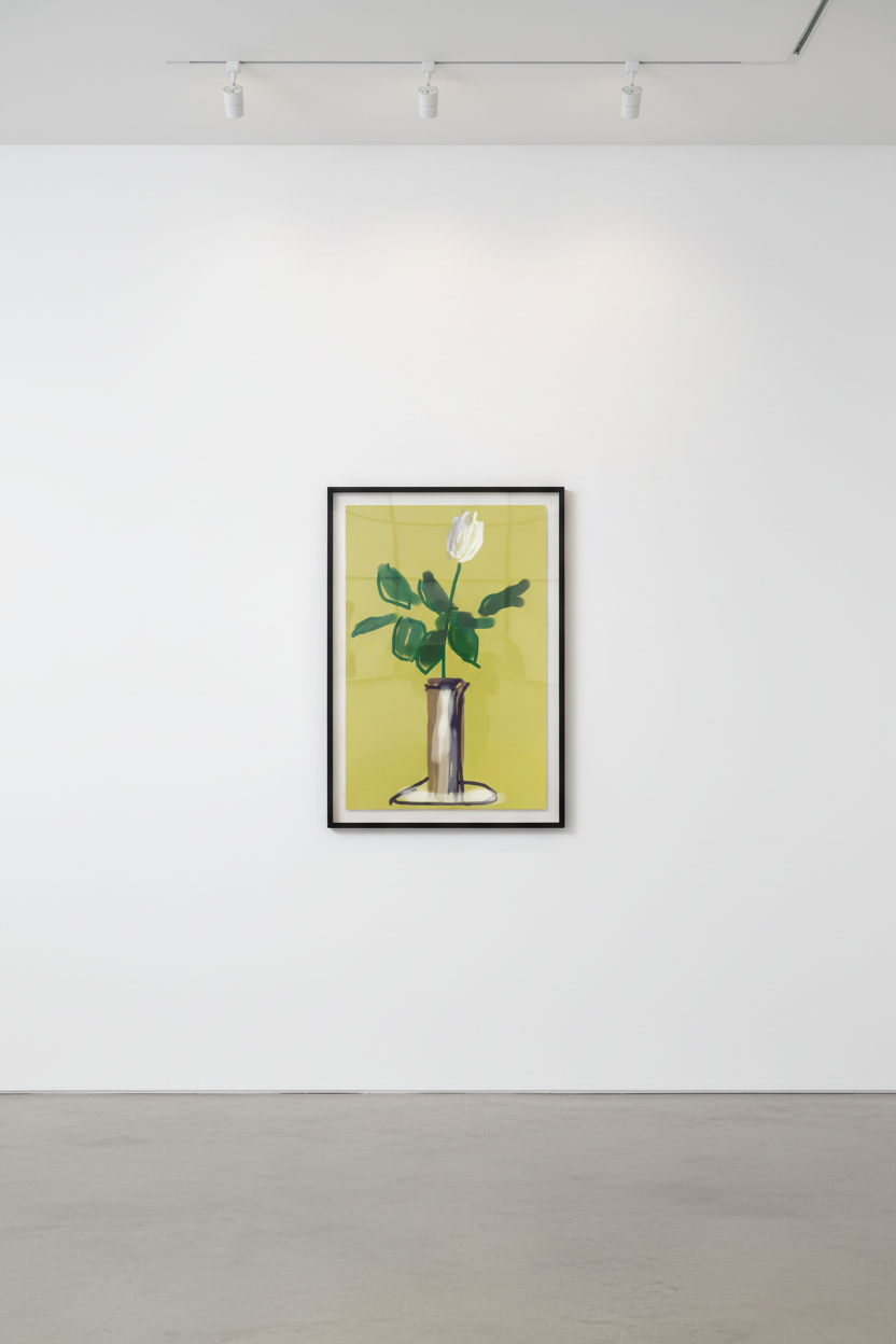 David Hockney - White Rose, 2009, iPhone drawing printed on paper