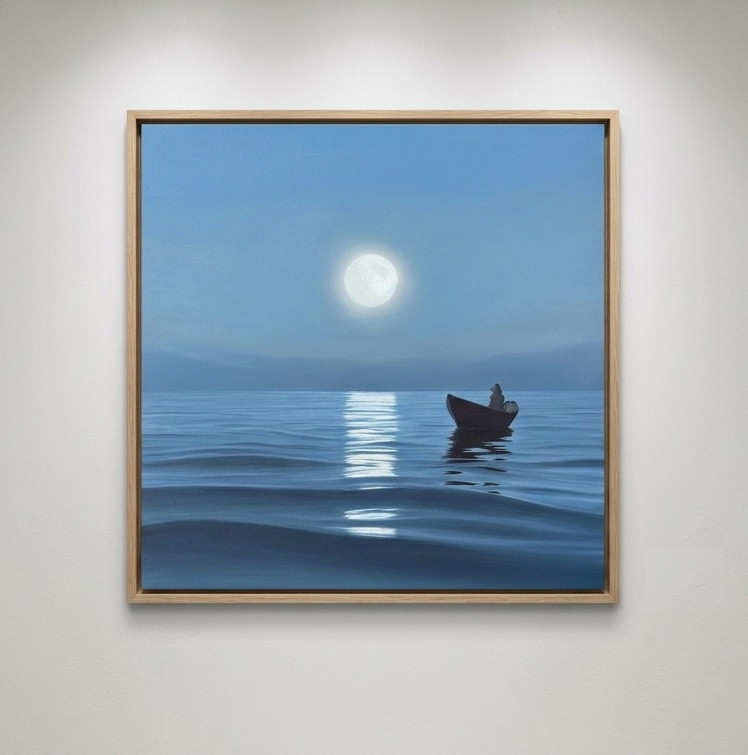 Derek Macara - Moonrise Over the Fog, Oil on canvas
