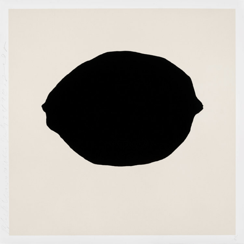 Donald Sultan - Black Lemon on White, Silkscreen