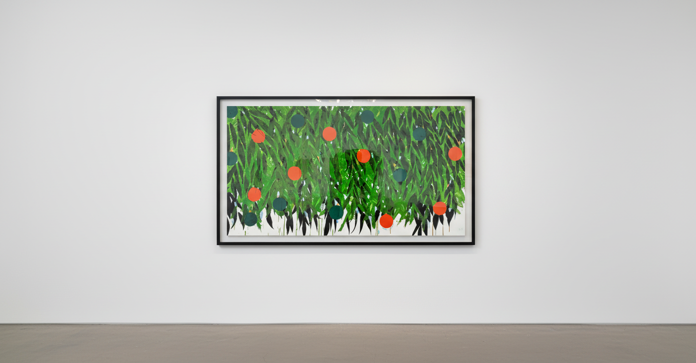 Donald Sultan - Orange and Green, June 17, 2021, Silkscreen with overprinted flocking on 4-ply Rising Museum Board