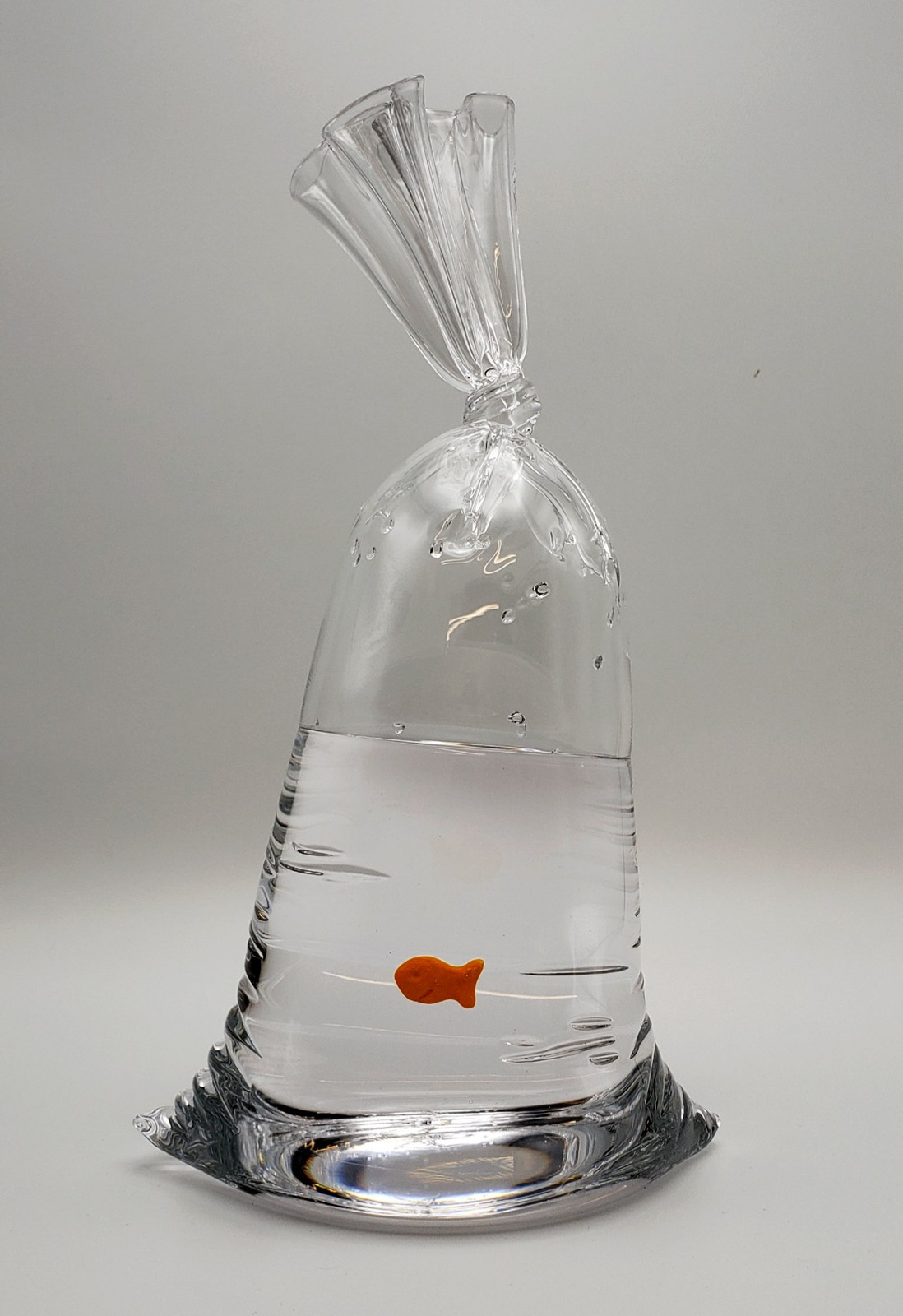 Dylan Martinez - GF 152, 2023, Hand blown glass sculpture with ceramic fish element