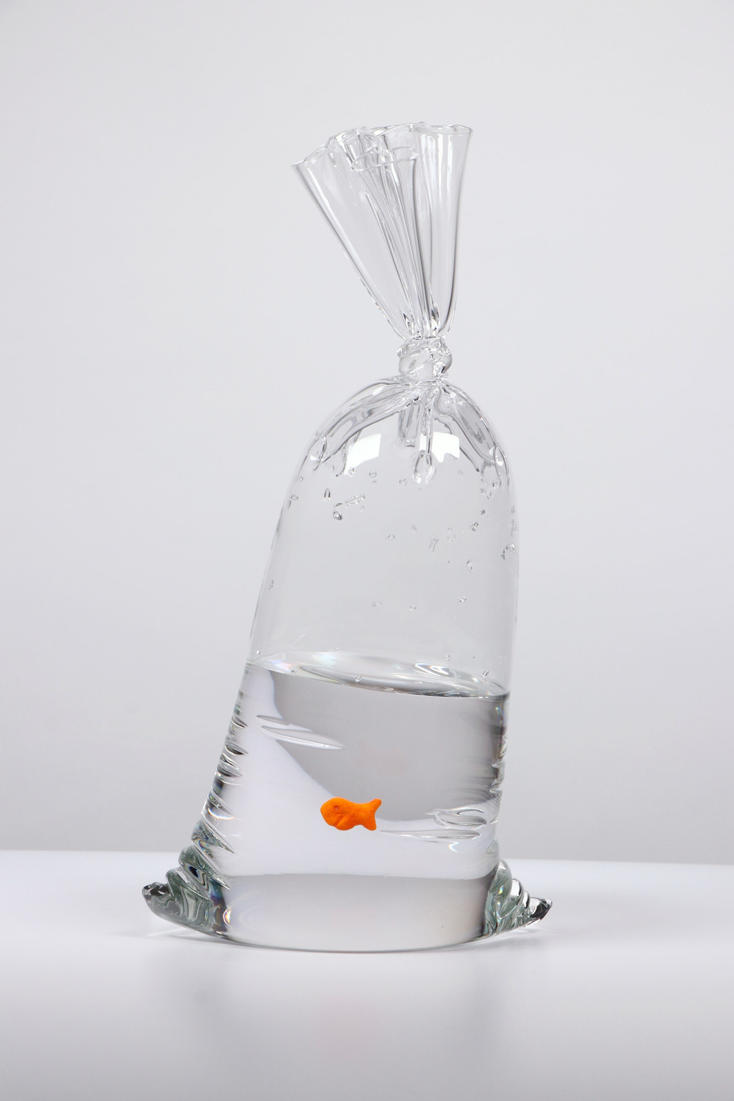 Dylan Martinez - GF 170, 2023, Hand blown glass sculpture with ceramic fish element