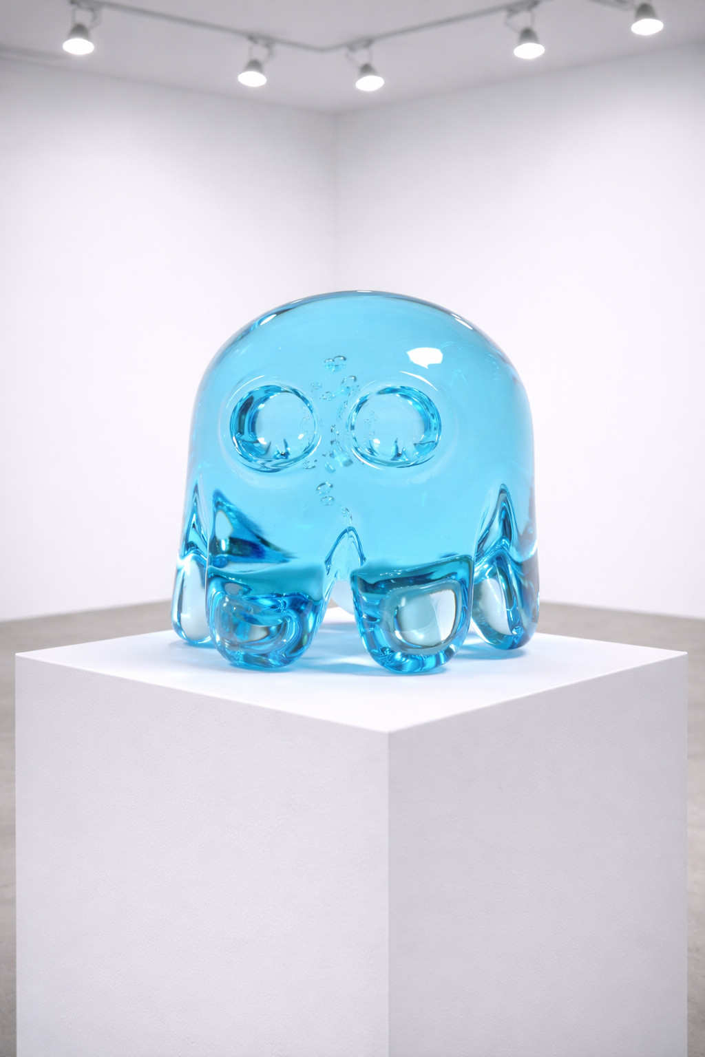 Dylan Martinez - Pac-Man Ghost Inky (Large, Turqouise), 2025, Hand-blown glass sculpture